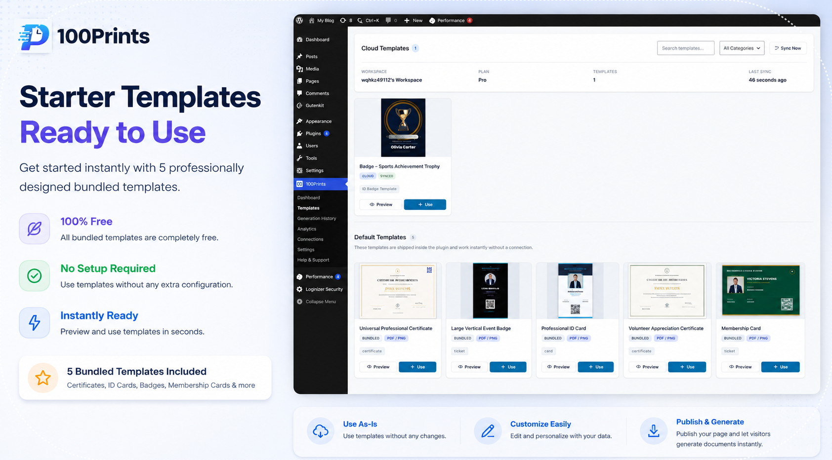 Browse starter and custom document templates from the 100Prints Template Library.