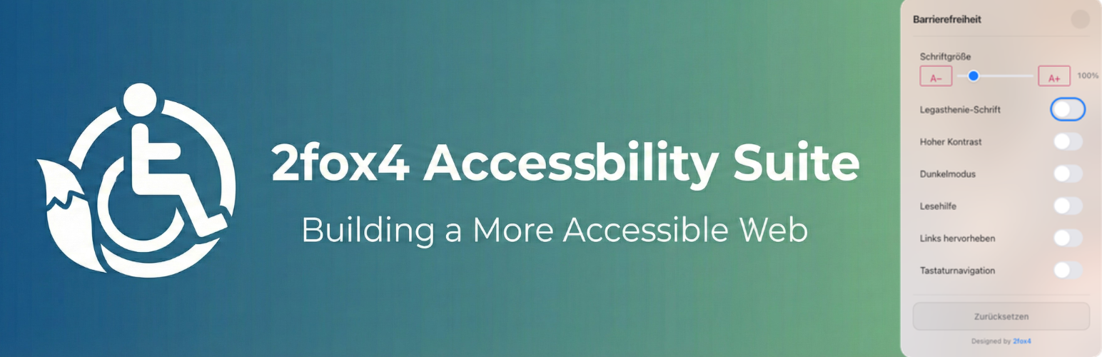 WordPress 外掛 2fox4 Accessibility Suite 的封面圖片。