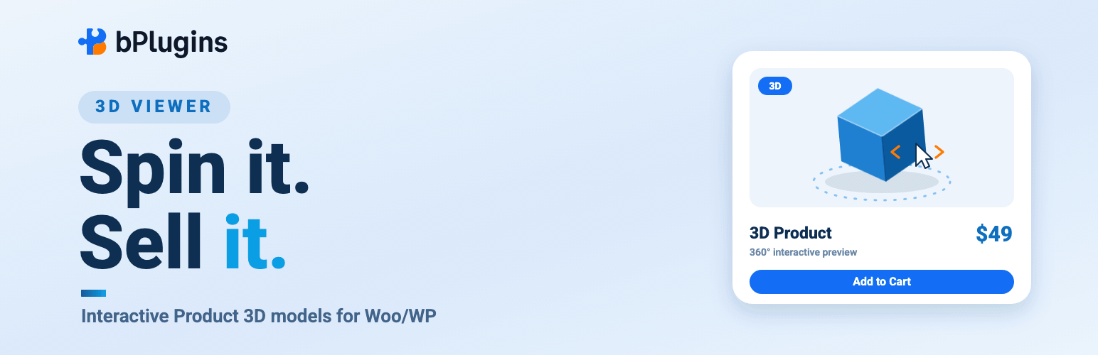 WordPress 外掛 3D Viewer – Turn Product Pages into Interactive 3D Experiences 的封面圖片