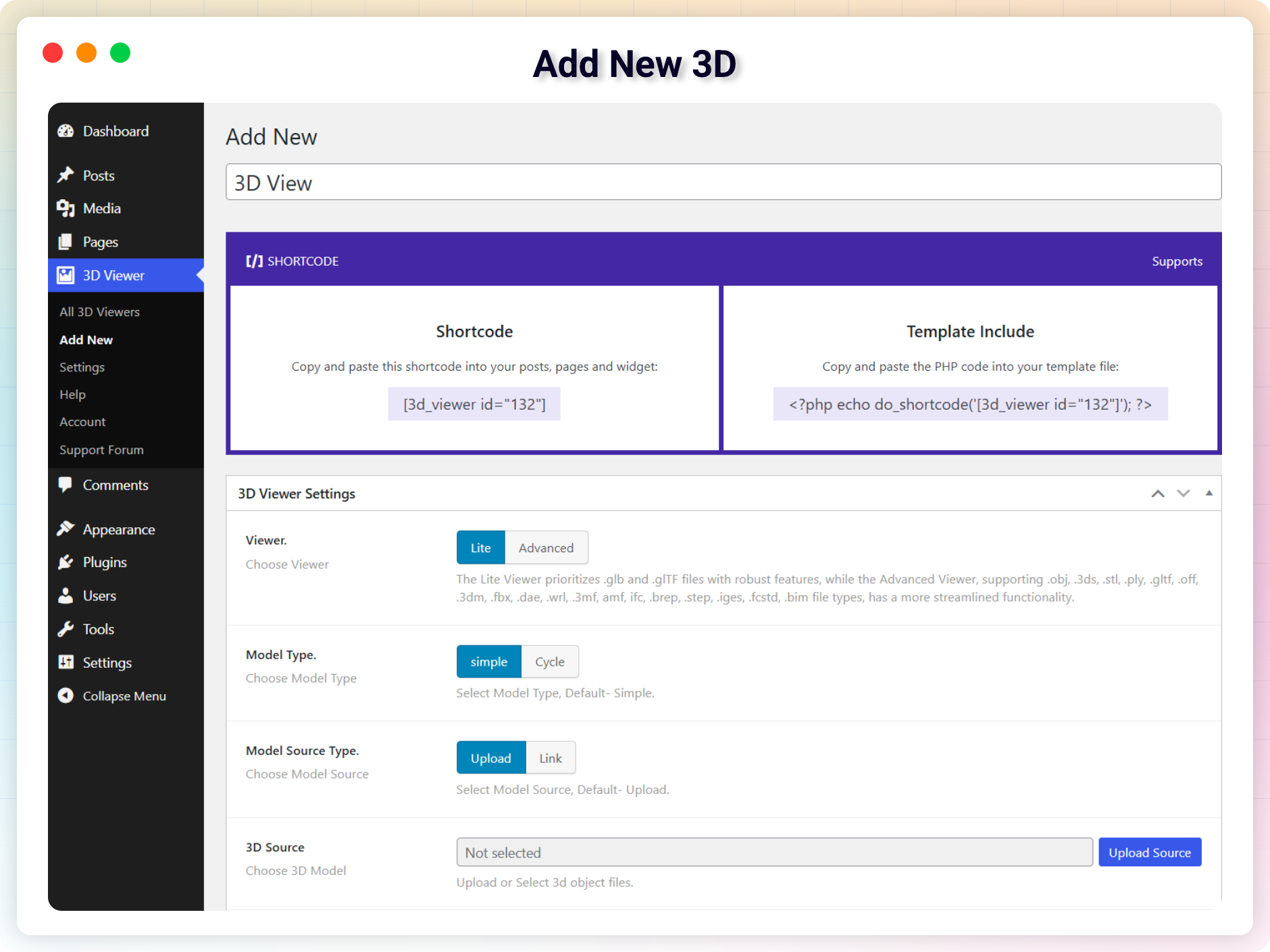 Add New 3D