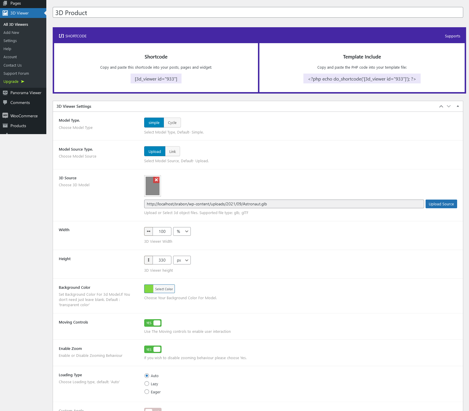 configuration &amp; Shortcode Generator