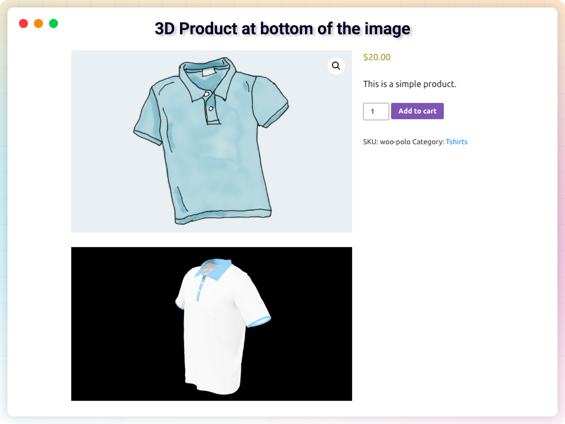 3D Product at bottom of the image