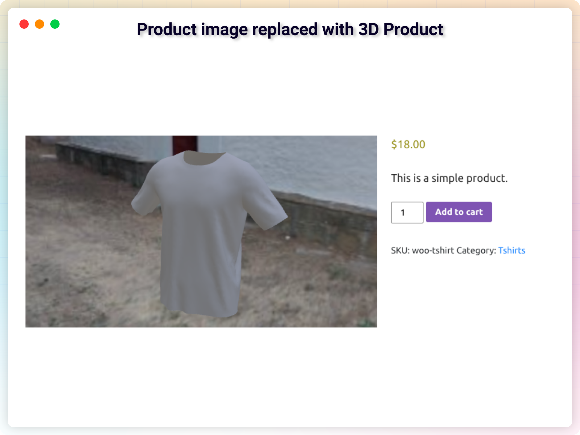 Product image replaced with 3D Pr