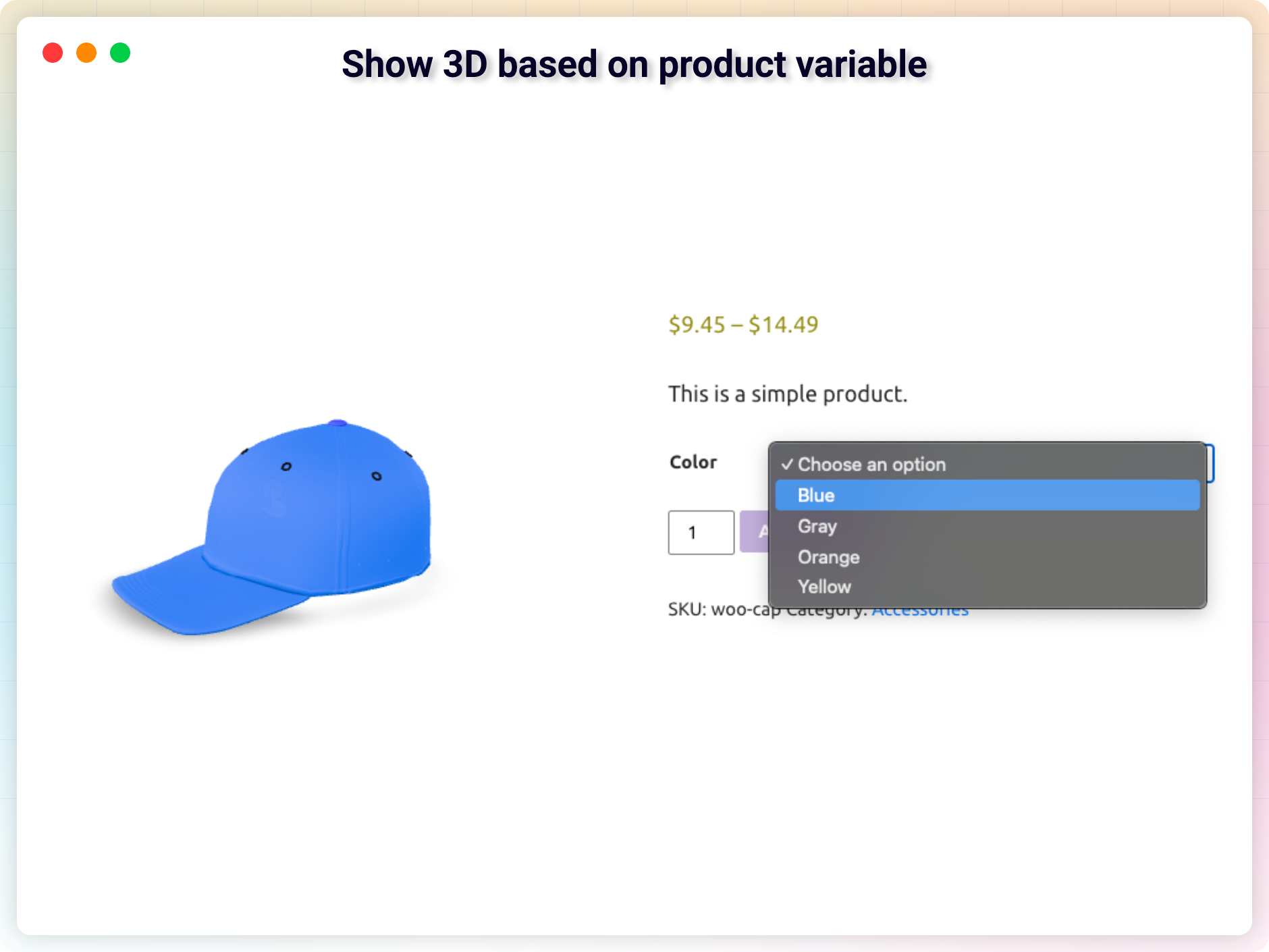 Show 3D based on product variable