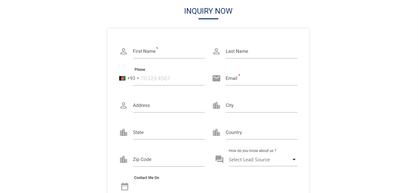 Inquiry form