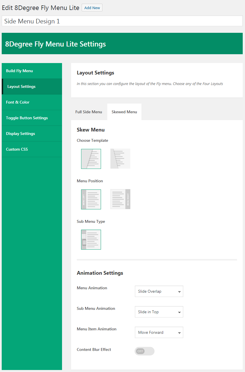 Side Menu Template 2 Design 1