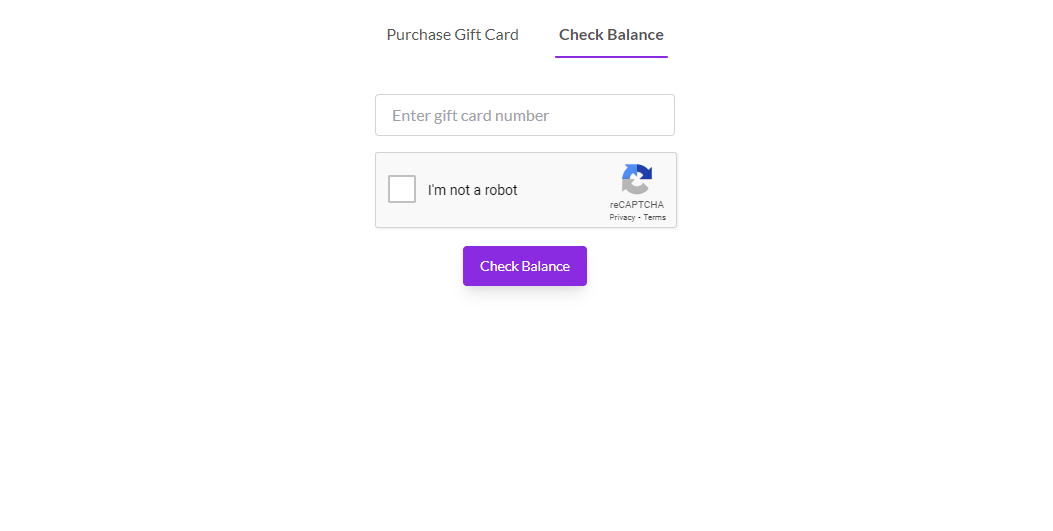 Check balance of gift card