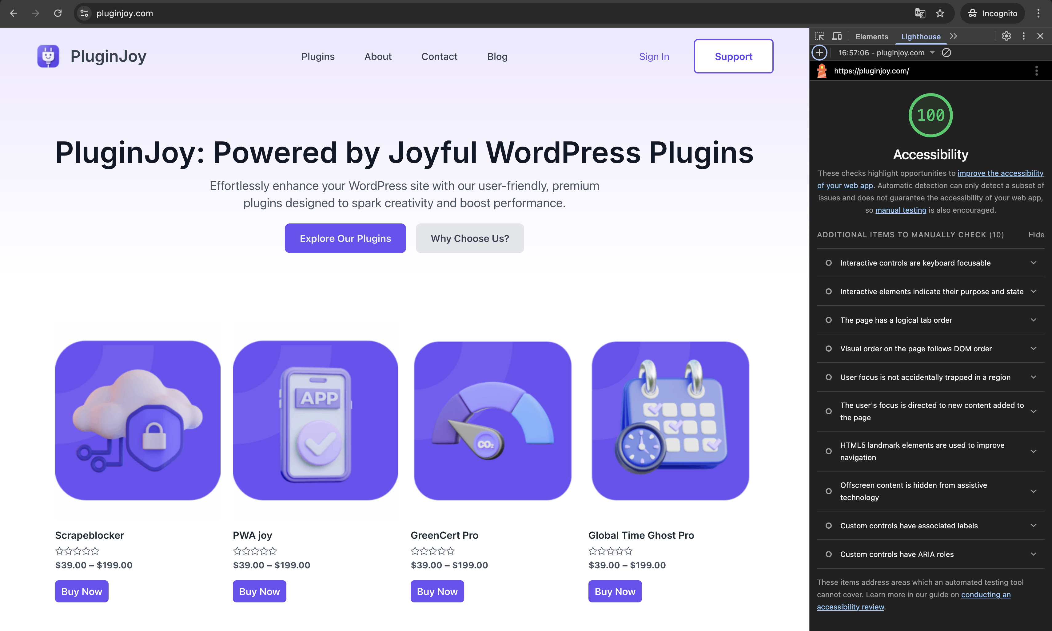 Enabled Accessibility Fixes: Toggle WCAG patches for instant ADA compliance and Lighthouse gains.