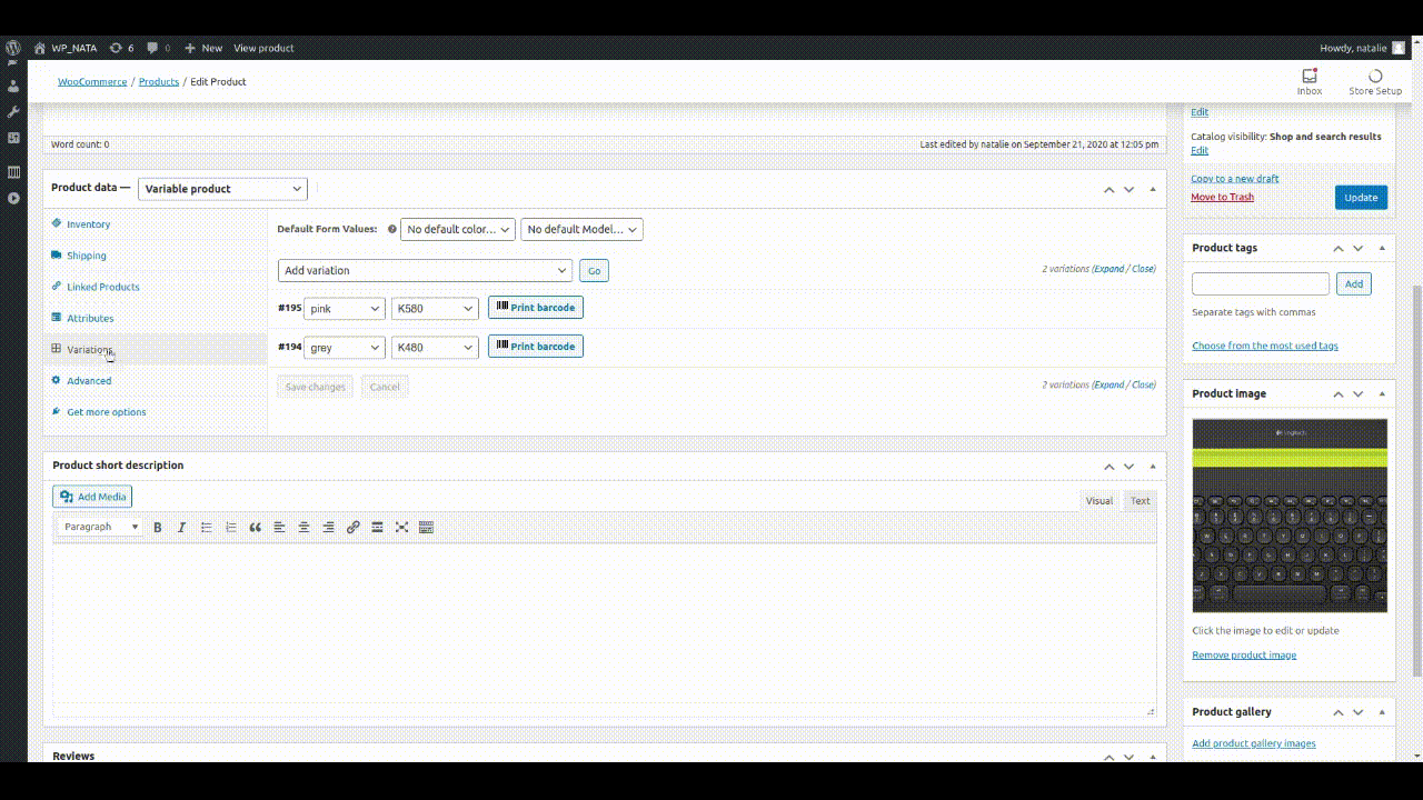 The "Label Templates" page.