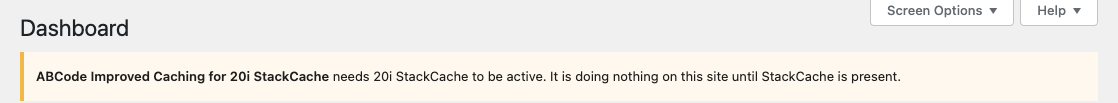 The plugin tells you when StackCache is missing rather than sitting there doing nothing.