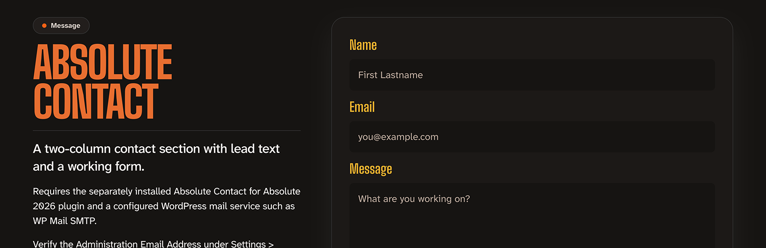 Absolute Contact for Absolute 2026