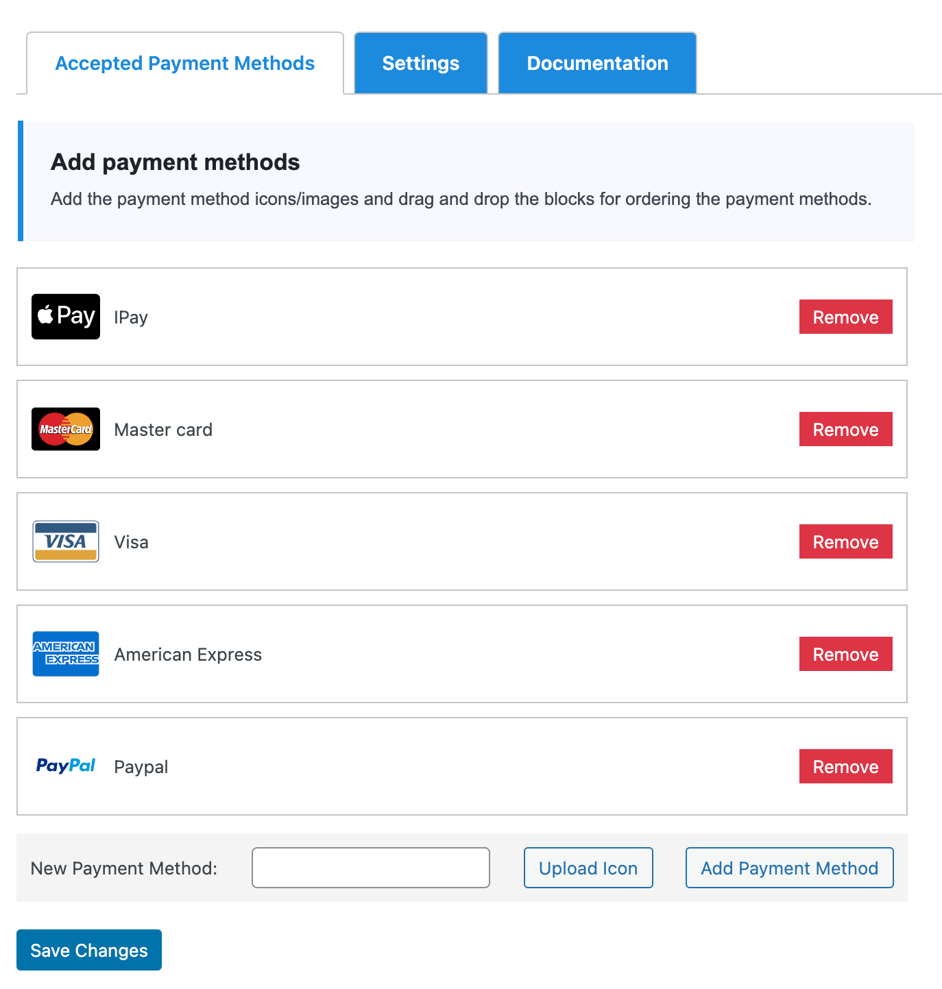 Accepted Payment Methods