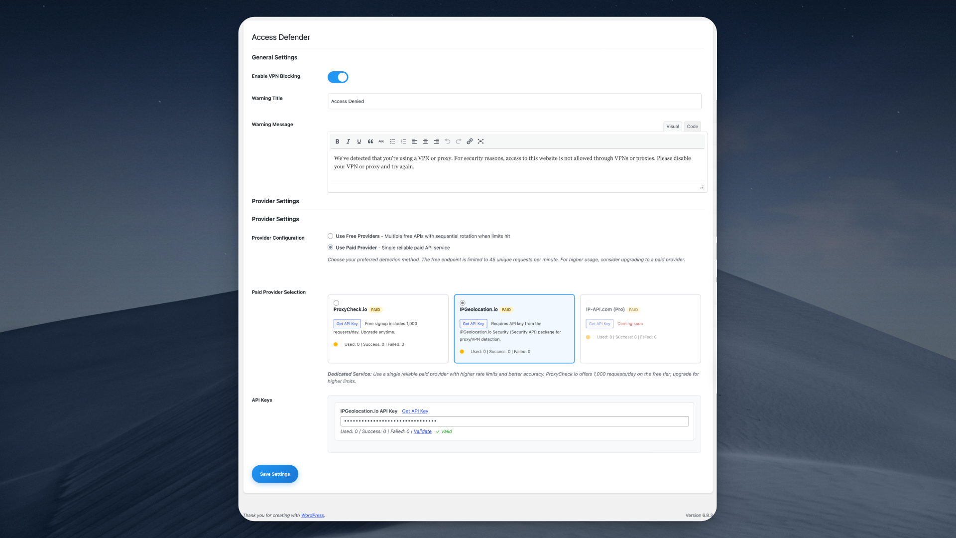 Provider Selection - Choose between free auto-rotation or premium providers
