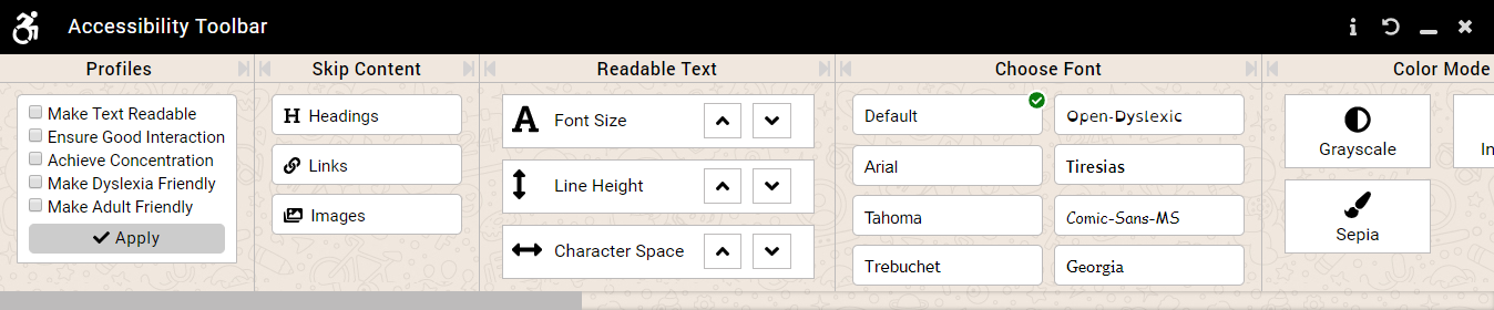 Accessibility tools