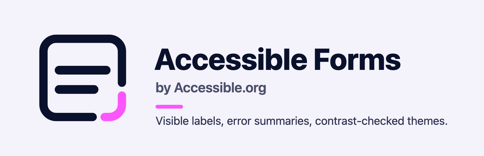 WordPress 外掛 Accessible Forms by Accessible.org 的封面圖片