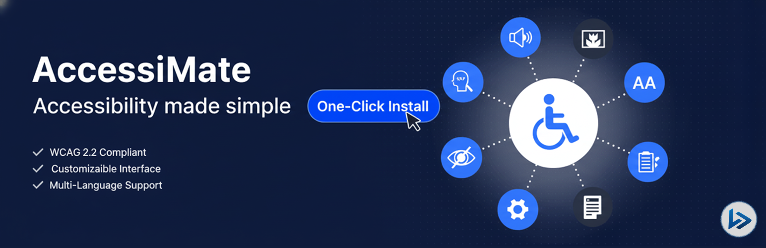 AccessiMate – Accessibility Widget for ADA & WCAG Compliance (One-Click Toolbar)