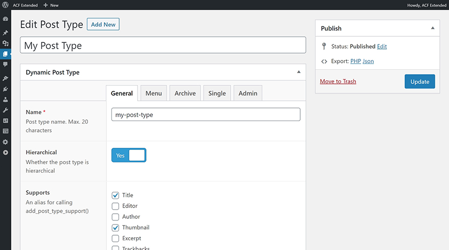 Dynamic Post Types