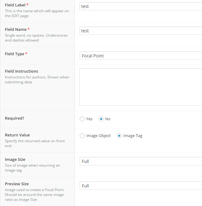 Creating a Focal Point Field.