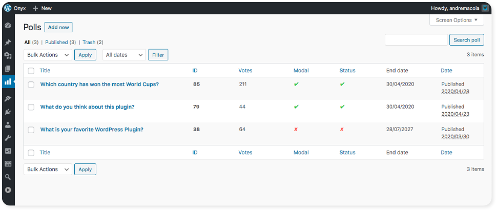 ACF Onyx Poll