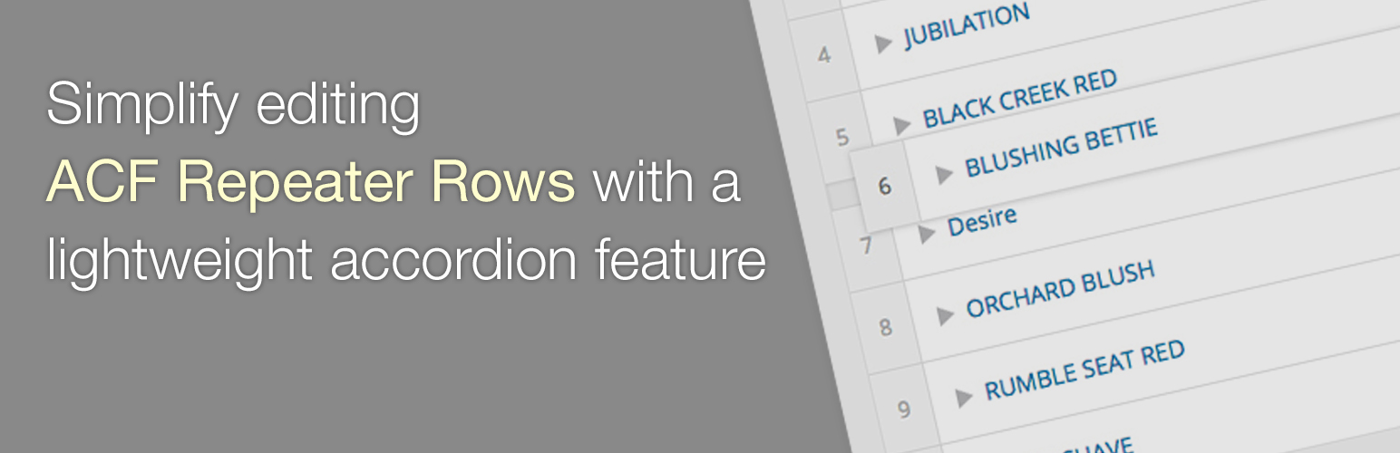 ACF Repeater Editor Accordion