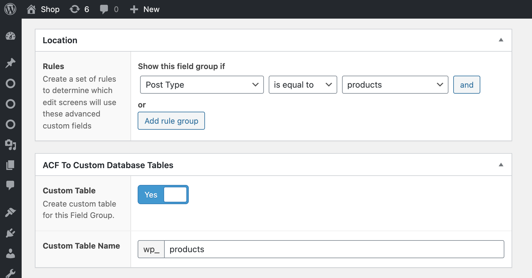 ACF to Custom Database Tables