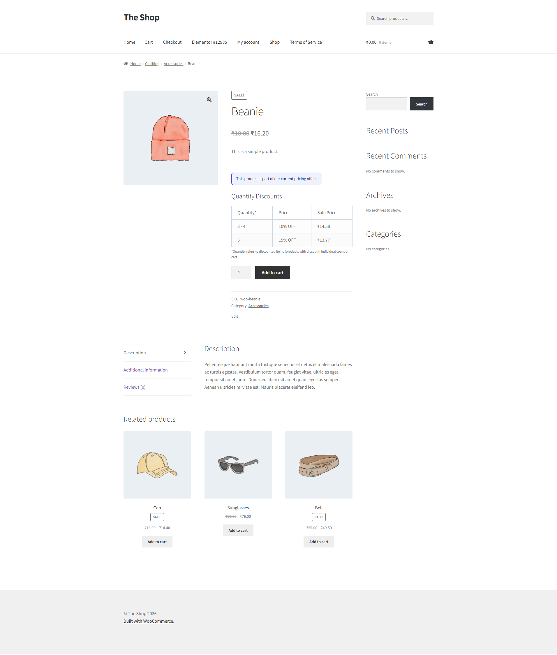 Show discounted prices, offer text, and a quantity discount table on the product page.