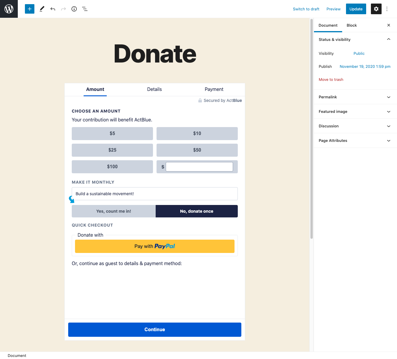 ActBlue Contributions