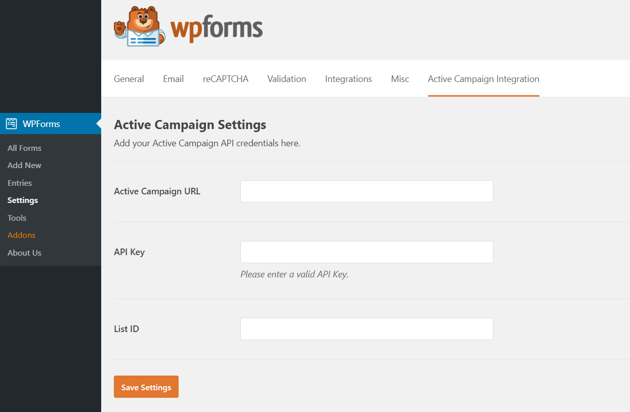 Active Campaign &amp; WPForms