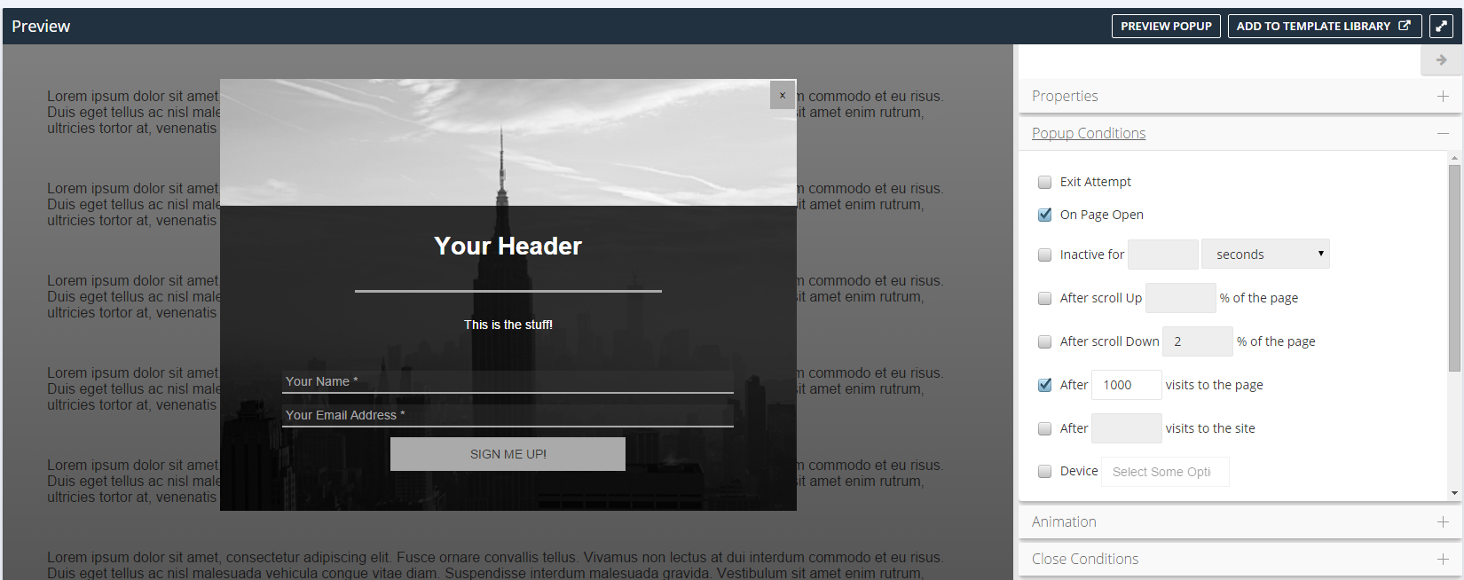 Create Custom Popups -> screenshot-4.png