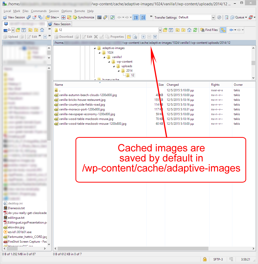 Resized versions of your images are cached by default in <code>/wp-content/cache/adaptive-images</code>.