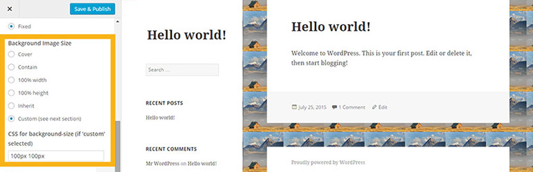 Add Background-Size to Customizer