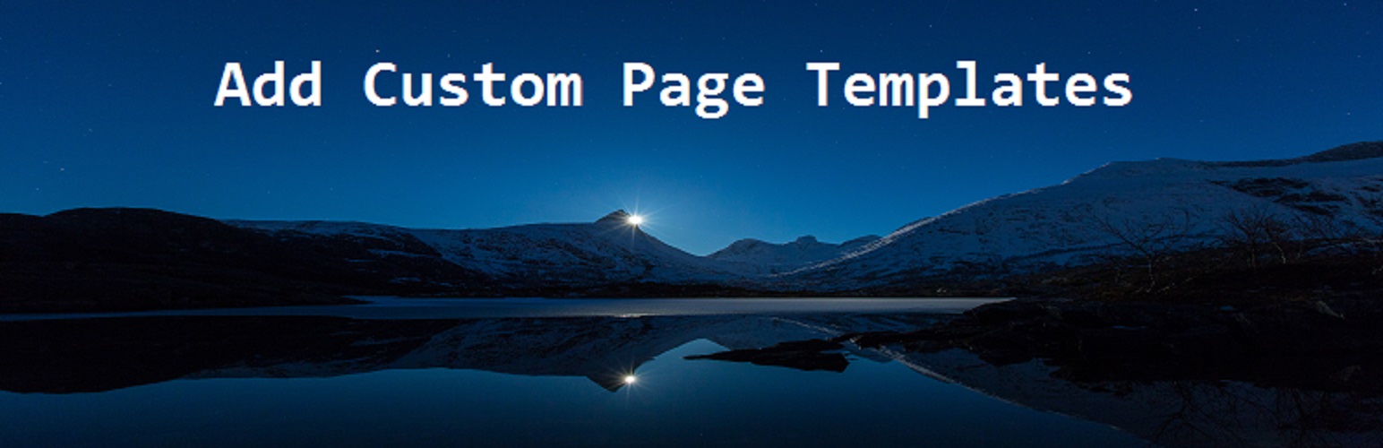 WordPress 外掛 Add custom page template 的封面圖片。