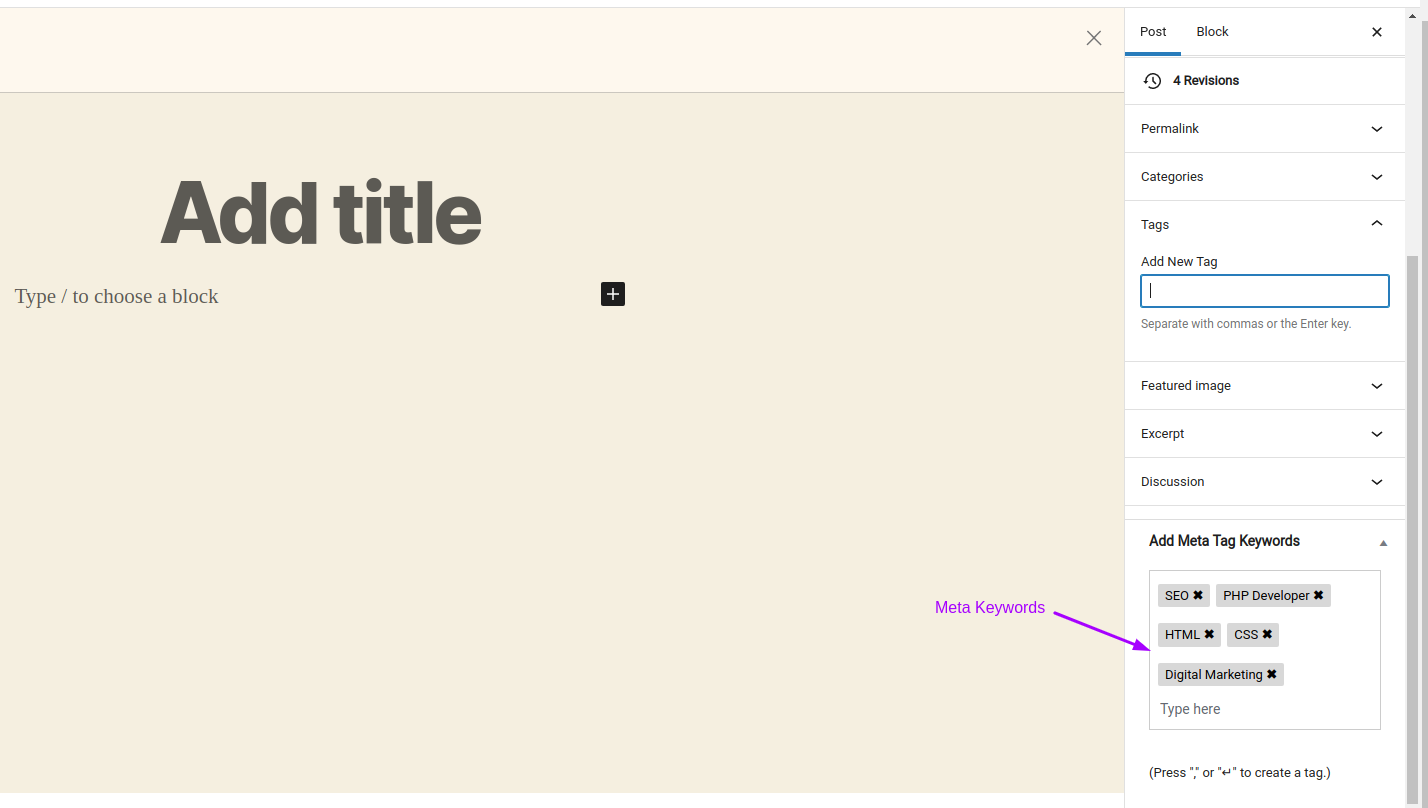 The first screenshot (Screenshot-1.png) shows where the input box will appear in the post or page editor.