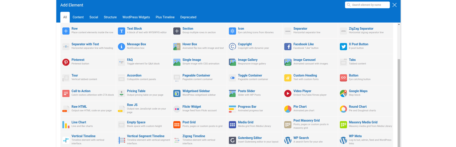 Add Old School Elements Icons Module for WPBakery Page Builder