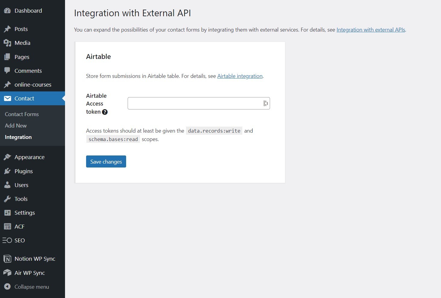 Setting up the Airtable Integration