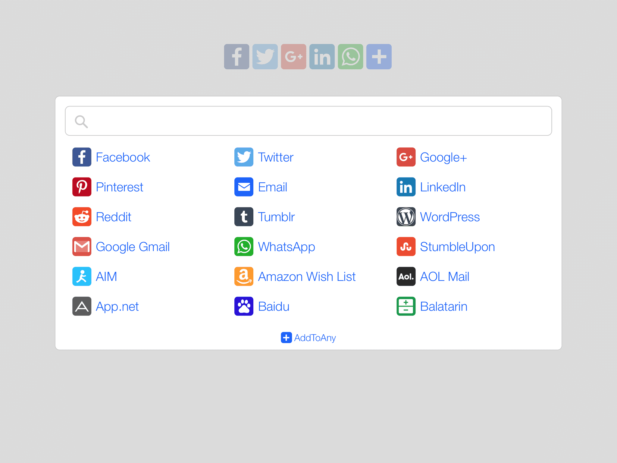 Full universal share menu modal that includes all services