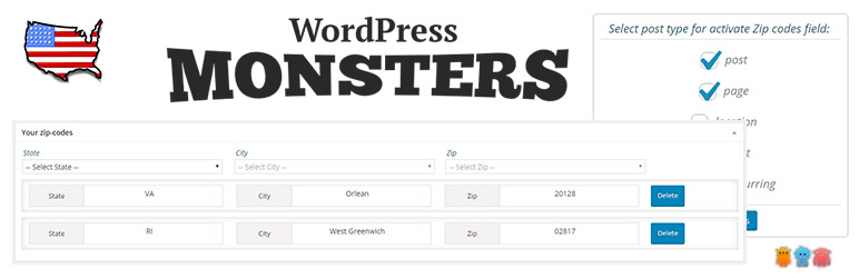 USA Zip Codes by WP Monsters