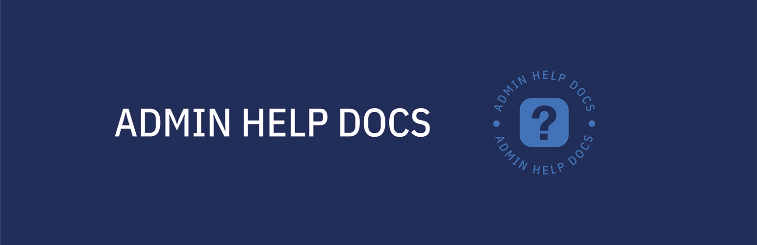 WordPress 外掛 Admin Help Docs 的封面圖片。