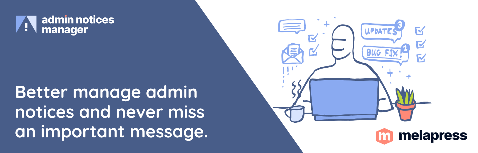 WordPress 外掛 Admin Notices Manager 的封面圖片。
