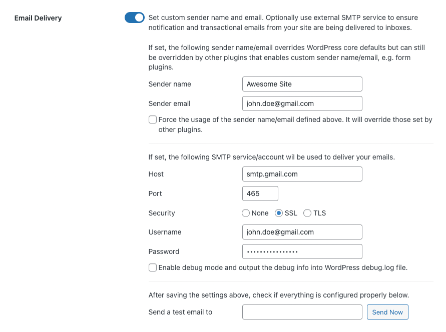 Módulo de entrega de e-mail