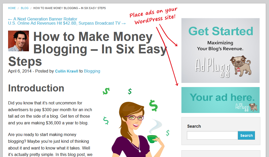 The AdPlugg WordPress Ad Plugin makes it easy to place ads on your WordPress site.