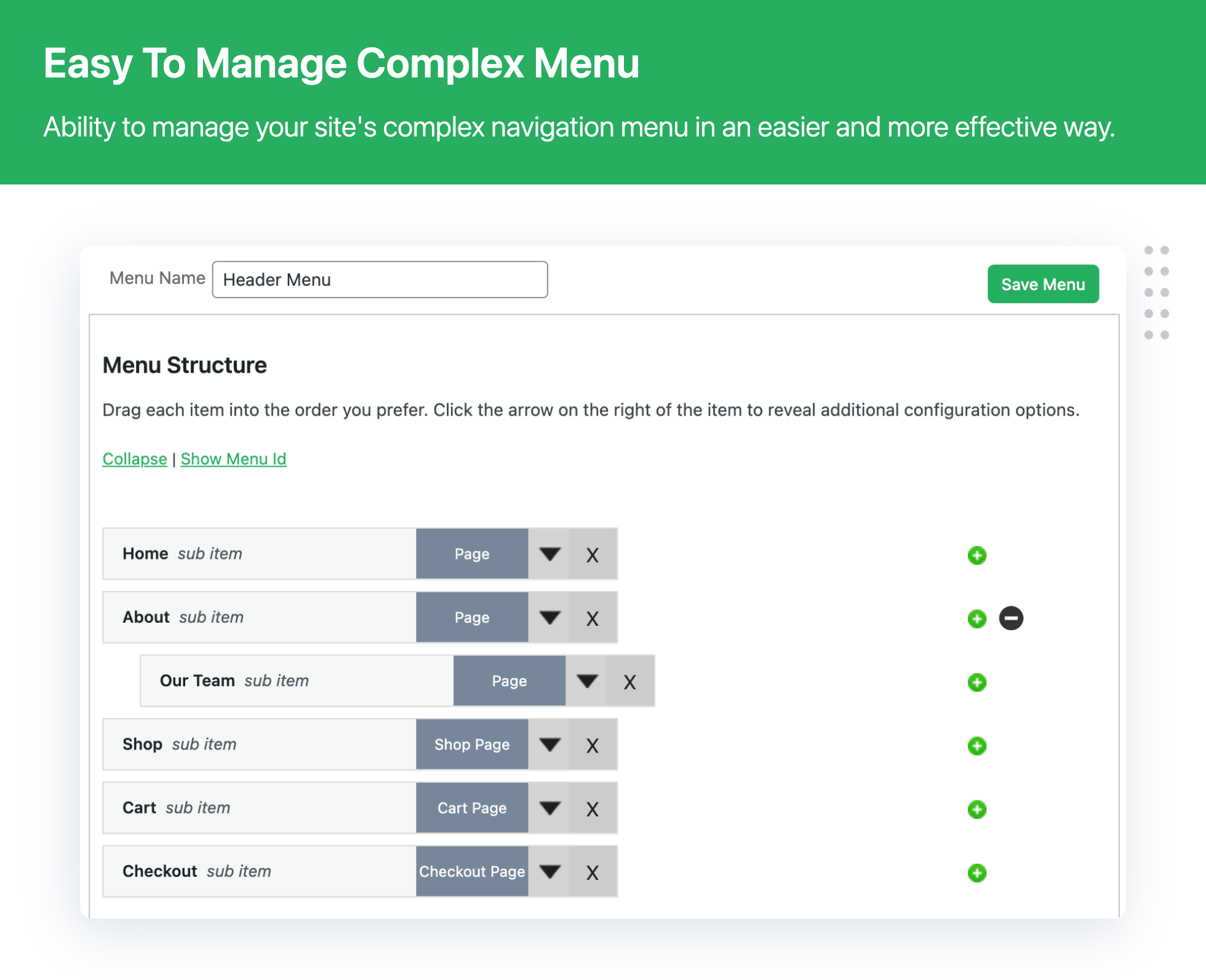 Advance Menu Manager