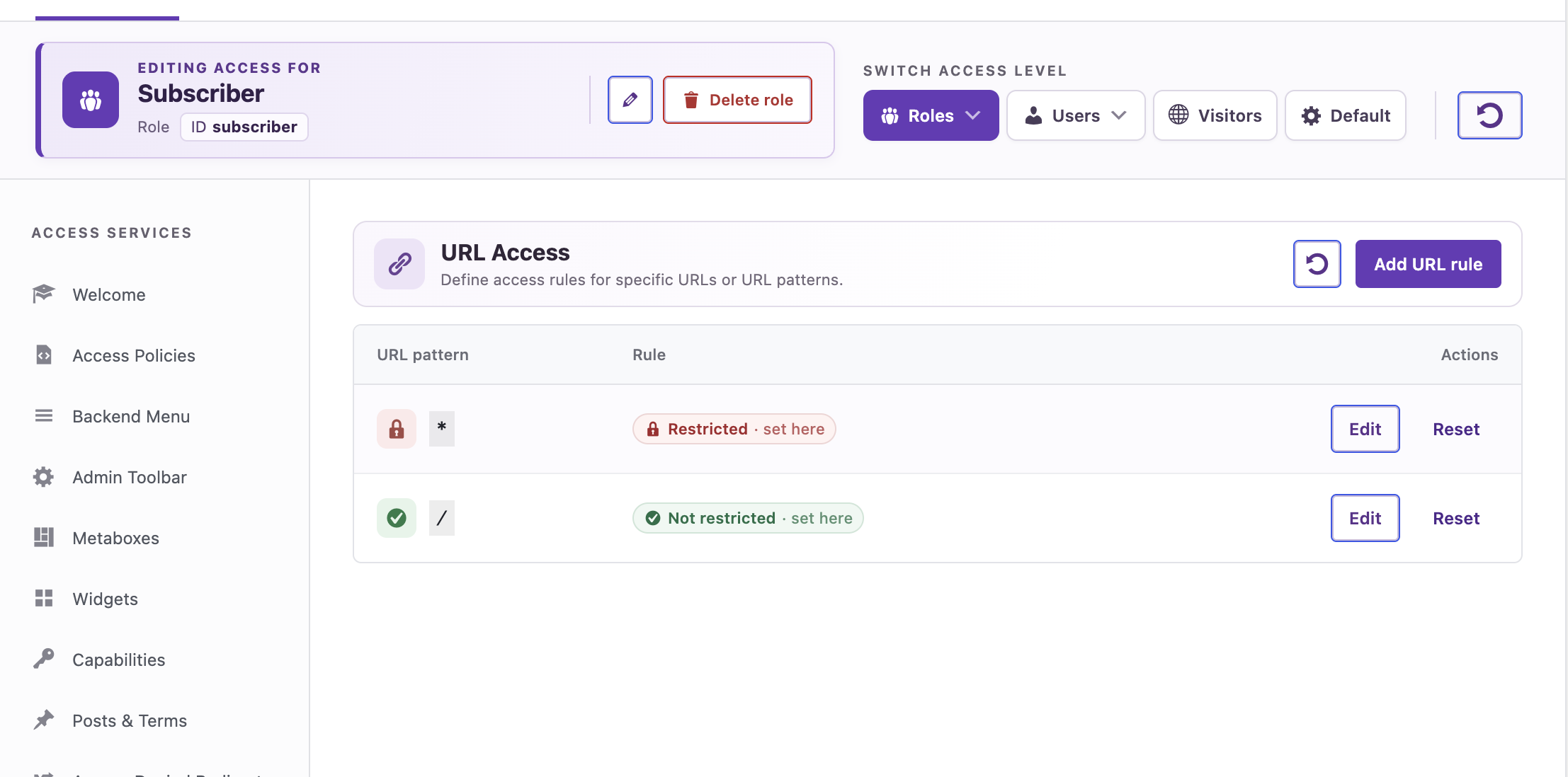 Manage access to any URL on your site