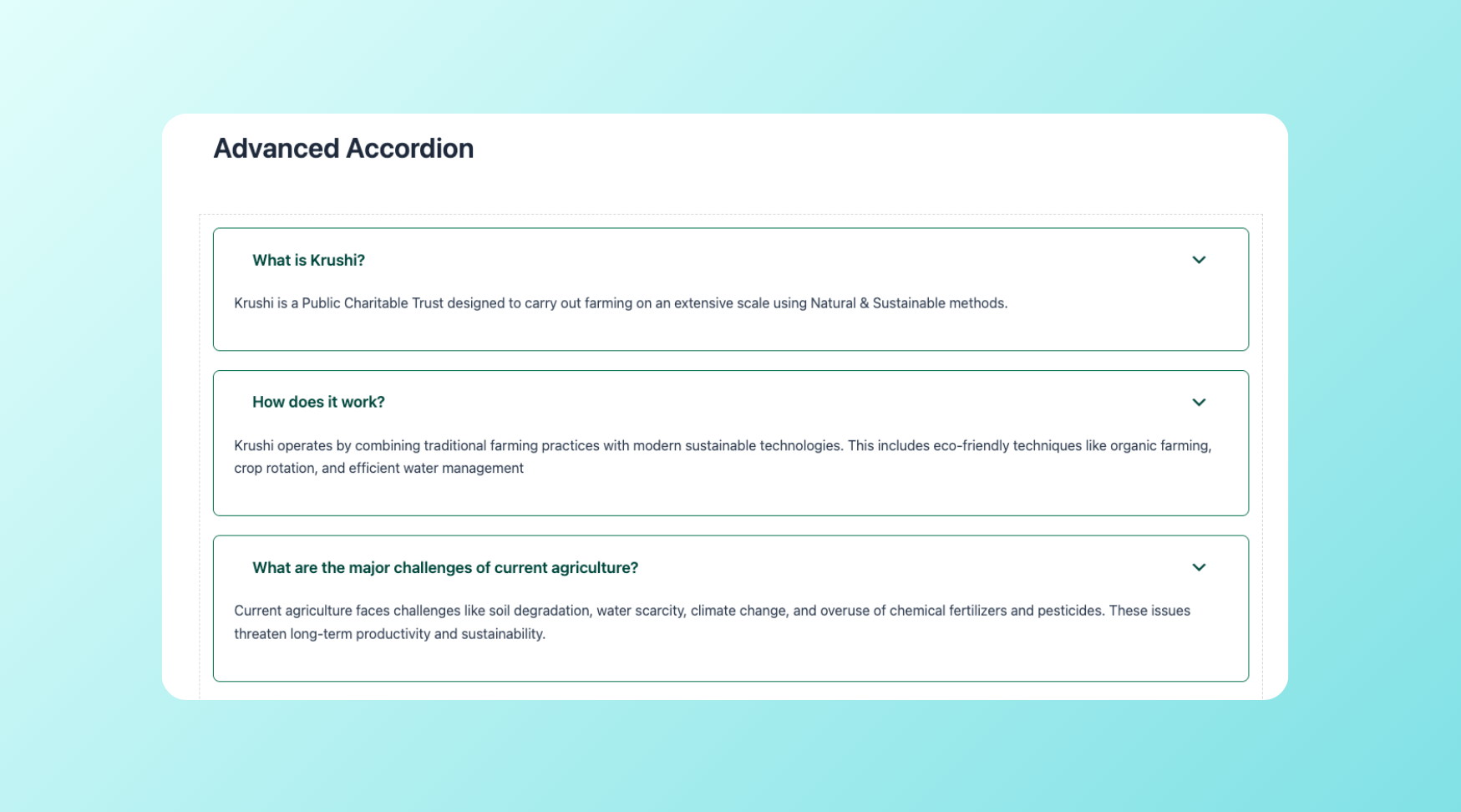 Advanced Accordion View – Side panel layouts (left and right positioning options).