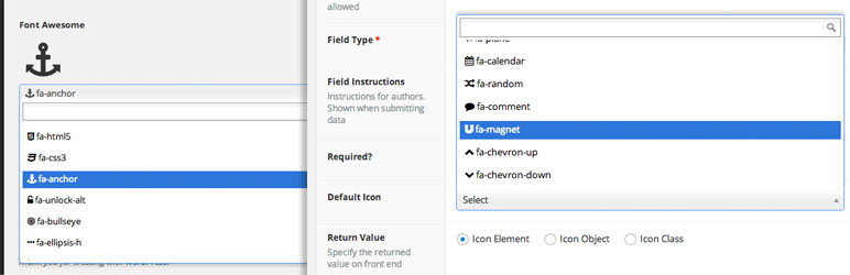 Advanced Custom Fields: Font Awesome