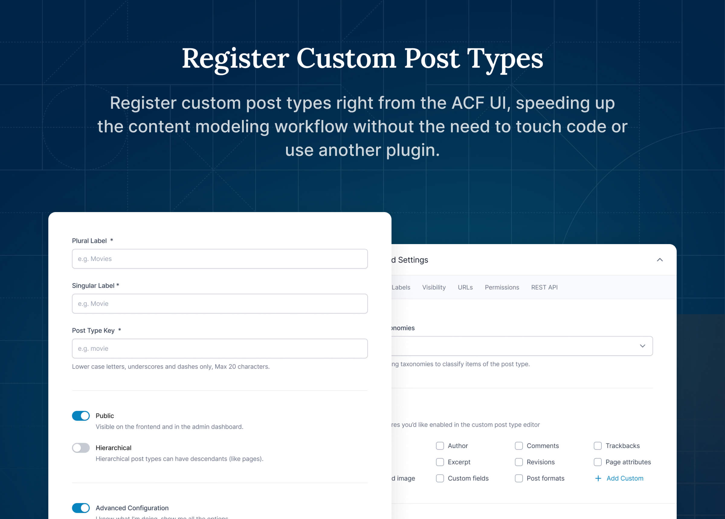 <p>Registering Custom Post Types</p>