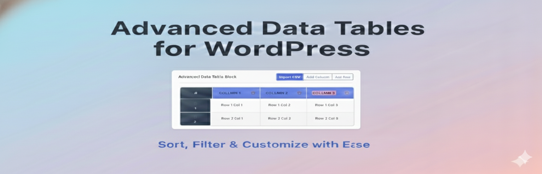 WordPress 外掛 Advanced Data Table Block 的封面圖片。