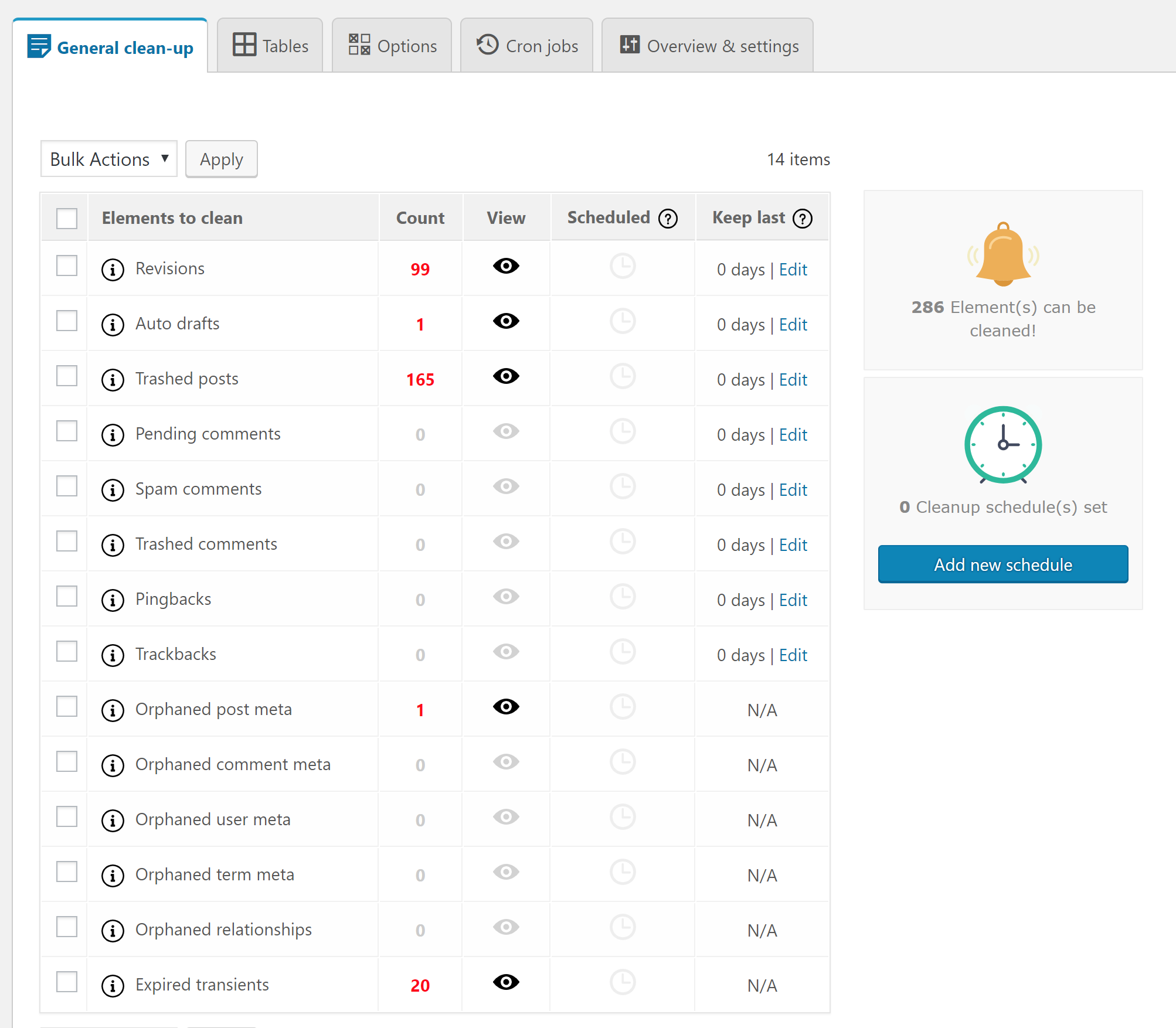 Advanced Database Cleaner