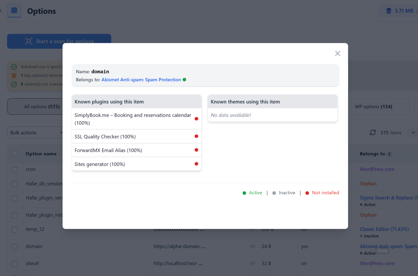 More info about an Option ownership (in Premium)