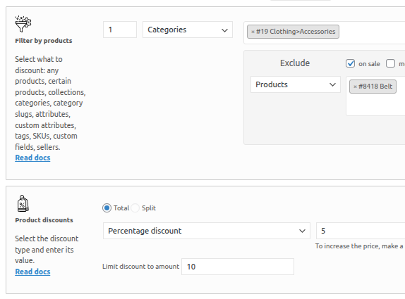 Discount 5%, up to 10 euro